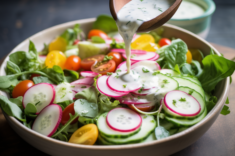 Joghurt-Balsamico-Topping: Salat-Dressing mit hellem Balsamico-Essig