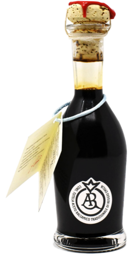 Bottiglia originale dell'Aceto Balsamico Tradizionale di Reggio Emilia DOP disegnata da Cavalli