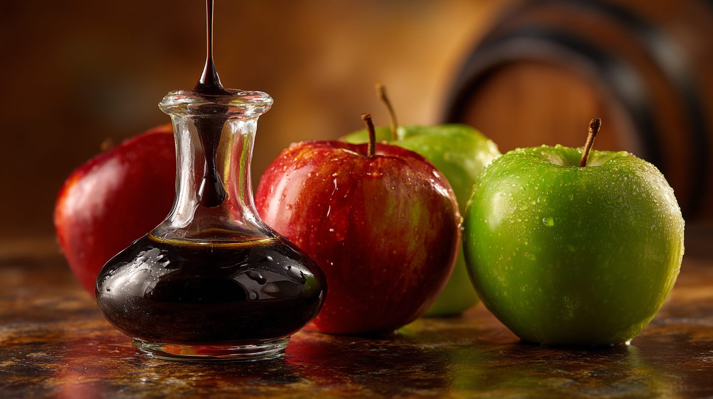 Traditionele balsamico azijn op basis van appels in plaats van druiven